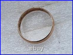 Antique Tsarism Imperial 14K Gold Wedding Ring / Band 56 Zolotnik CB RARE 4.59g