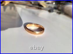 Antique Tsarism Imperial 14K Gold Wedding Ring / Band 56 Zolotnik DB RARE Stamp