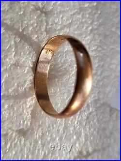 Antique Tsarism Imperial 14K Gold Wedding Ring / Band 56 Zolotnik DB RARE Stamp