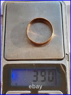 Antique Tsarism Imperial 14K Gold Wedding Ring / Band 56 Zolotnik DB RARE Stamp