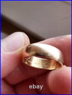 Antique Tsarism Imperial 14K Gold Wedding Ring / Band 56 Zolotnik GCW RARE 4.45g