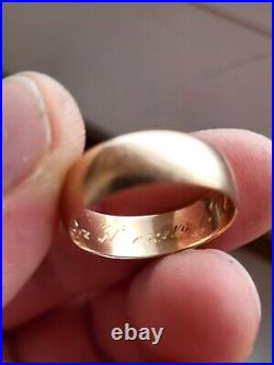 Antique Tsarism Imperial 14K Gold Wedding Ring / Band 56 Zolotnik GCW RARE 4.45g