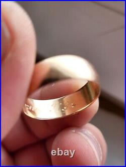 Antique Tsarism Imperial 14K Gold Wedding Ring / Band 56 Zolotnik GCW RARE 4.45g