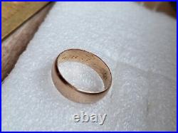 Antique Tsarism Imperial 14K Gold Wedding Ring / Band 56 Zolotnik GCW RARE 4.45g