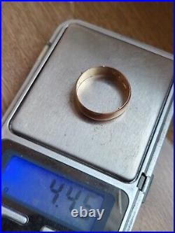 Antique Tsarism Imperial 14K Gold Wedding Ring / Band 56 Zolotnik GCW RARE 4.45g