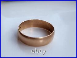 Antique Tsarism Imperial 14K Gold Wedding Ring / Band 56 Zolotnik MB RARE Stamp