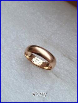 Antique Tsarism Imperial 14K Gold Wedding Ring / Band 56 Zolotnik MP RARE 4.29g