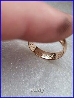 Antique Tsarism Imperial 14K Gold Wedding Ring / Band 56 Zolotnik MP RARE 4.29g