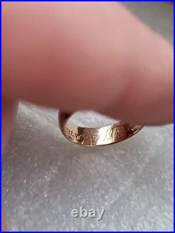 Antique Tsarism Imperial 14K Gold Wedding Ring / Band 56 Zolotnik MP RARE 4.29g