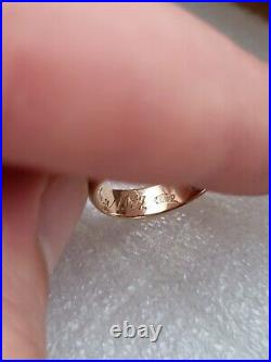 Antique Tsarism Imperial 14K Gold Wedding Ring / Band 56 Zolotnik MP RARE 4.29g