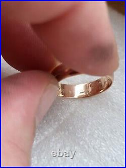 Antique Tsarism Imperial 14K Gold Wedding Ring / Band 56 Zolotnik MP RARE 4.29g