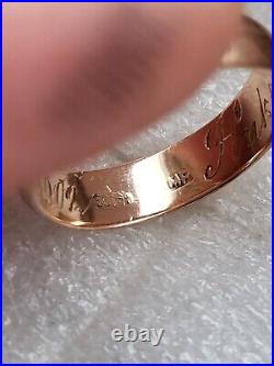 Antique Tsarism Imperial 14K Gold Wedding Ring / Band 56 Zolotnik MP RARE 4.29g