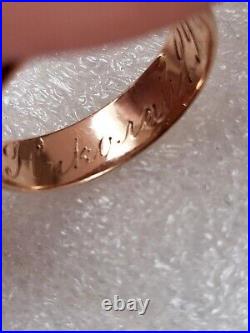 Antique Tsarism Imperial 14K Gold Wedding Ring / Band 56 Zolotnik MP RARE 4.29g