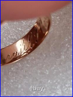 Antique Tsarism Imperial 14K Gold Wedding Ring / Band 56 Zolotnik MP RARE 4.29g