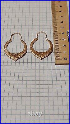 - Antique Tsarism Imperial Russian ROSE Gold 56 14K Women's Jewelry Earrings