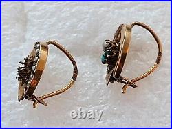 Antique Tsarism Imperial Russian ROSE Gold 56 14K Women's Jewelry Earrings