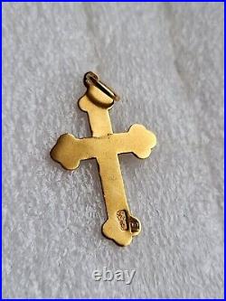 Antique Tsarism Russia Imperial 56/14K Gold Cross Christian Pendant 1900 years
