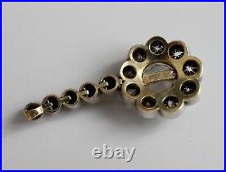 Antique Vintage Soviet Russian Silver 925 Pendant Crystal Gold Plated Royal