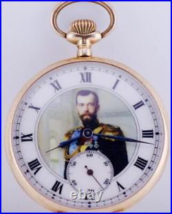 Antique WWI Era Imperial Russian Officer's Award 14k Gold Pocket Watch Boxed