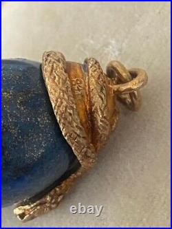 Antique lapis lazuli Imperial Egg with silver gilt mount Stamped 84