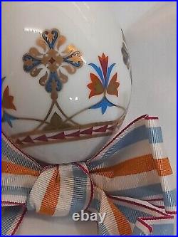 Antique large imperial russian porcelain factory easter egg gold decoration