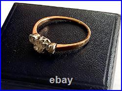 Antique rare Imperial R. Era Faberge 18k 72? Diamonds Ladies Ring Author`s