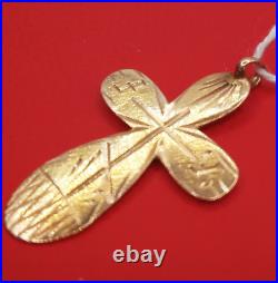 Antiques Pendant Body Cross Religion Christianity Gold 14k 56 Tsar Royal Empire