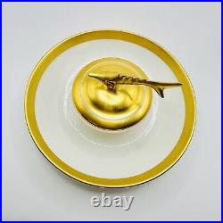 Beluga Caviar Dish Gold Lomonosov Russian Imperial Porcelain Factory Lfz