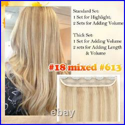 CLEARANCE Clip In Remy Hair 100% Human Hair Extensions One Piece 3/4 Full Head