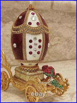 Christmas Gift Imperial Faberge egg Russian 24k Gold Real Egg Hand Made Her Gift