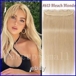 Clip In Extensions HUman Hair One Piece Remy 100% Real Hairpiece Blonde Russian