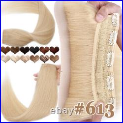 Clip In Extensions HUman Hair One Piece Remy 100% Real Hairpiece Blonde Russian