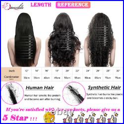 Clip In Real Human Hair Extensions One Piece Russian 3/4 Full Head Hairpiece UK