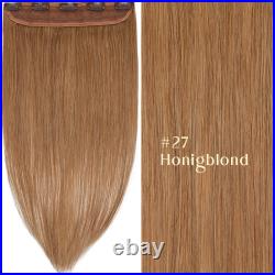 Clip In Russian Real Remy 100% Human Hair Extensions One Piece 3/4 Full Head UK