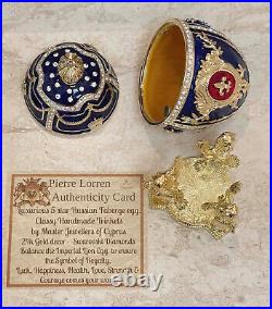 Designer Russian Easter Egg Faberge Eggs Imperial Royal Handmade 24k GOLD Swarov