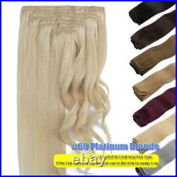 Double Weft Russian Remy Clip In Human Hair Weave Weft Extensions Full Head 160G