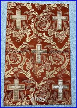 Dtd 1820 2 Russian Imperial Palace Chapel Textile Panel Silk Gold Thread Bullion