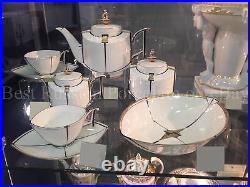 EXCLUSIVE Russian Imperial Lomonosov Porcelain Tea set Ark 2/8 Bone Gold Russia