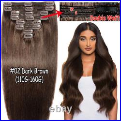 Extra Thick Deluxe Double Weft Clip In Human Remy Hair Extensions FULL HEAD 170G