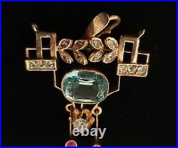 FABERGE Era Imperial Russian Empire Pendant Pin 56 Gold Tsar ROMANOV 14K Jewelry