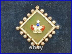 FABERGE Era TILLANDER Imperial Russian Gold Brooch Pendant Pin Romanov Jewelry