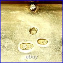 FABERGE Imperial Russian Gold 18K Diamond Ruby Snuff Pill Box Case Saint George
