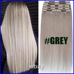 FULL HEAD Human Hair Extensions Real Double Weft Clip In Remy THICK Weave Blonde