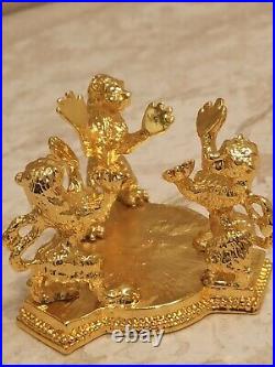 Faberge Egg Style Imperial Lion 24k Gold Bracelet 4ct Swarovski Fabrege HMD