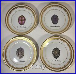 Faberge Imperial Egg 6 Plates Set Of Four (4)