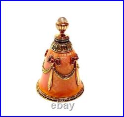 Faberge Imperial Jeweled Multi Color 14k Gold & Guilloche Perfumer