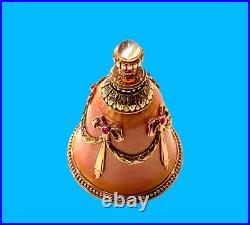 Faberge Imperial Jeweled Multi Color 14k Gold & Guilloche Perfumer