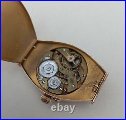 Fine Antique Imperial Russian H MOSER & CIE 14k Gold Tonneau Wristwatch c. 1910