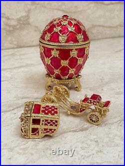 Handmade Imperial Russian Faberge egg & Gold bracelet Graduation gift for son