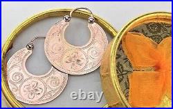Huge Retro Antique Imperial Russian Women's Jewelry Earrings Rose Gold 56 14K